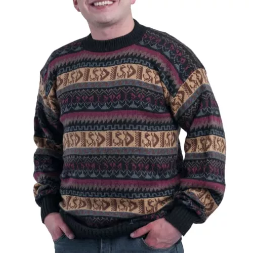 Gamboa Pullover & Strickmode Gamboa Alpaka Pullover Herren Strickpullover Norwegerpullover Winterpullover Männer für Herbst Winter