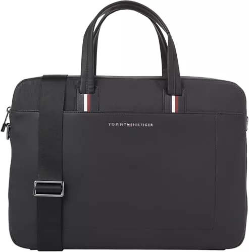 Tommy Hilfiger Taschen & Rucksäcke Tommy Hilfiger Herren Laptoptasche Corporate Computer Bag mit Reißverschluss, Schwarz (Black), Onesize