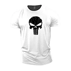 GYMTIER T-Shirts GYMTIER Bodybuilding T-Shirt der Männer - Skull - Fitness-Trainingsoberteil