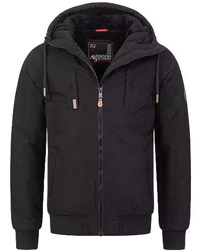 ALESSANDRO SALVARINI Jacken ALESSANDRO SALVARINI Herren Winterjacke mit Kapuze Teddyfell AS320