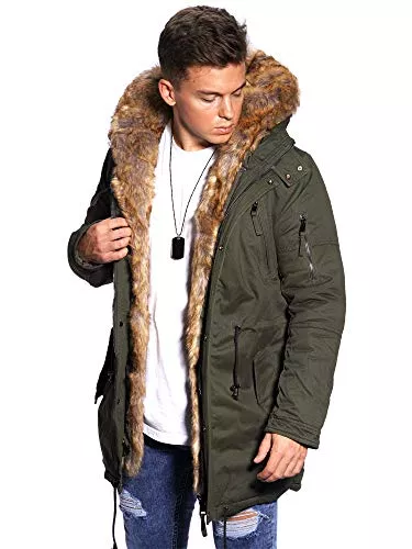 behype. Mäntel behype. Herren Winter-Parka Winter-Jacke mit Kunstfell & Kapuze 55-2705