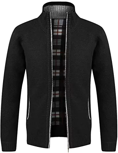 Pinkpum Strickjacken Pinkpum Strickjacke Herren Fleecejacke Sweatjacke Mit Reißverschluss Trachtenjacke, Gestrickt Cardigan Herren Wintermantel