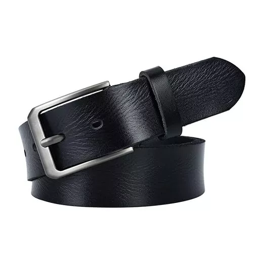 CALIYO Gürtel CALIYO Ledergürtel Herren aus Rindsleder,Echtes Leder Gürtel Herren,115-125cm Belt Men Metall Retro Jeansgürtel,Länge kürzbar,3.8cm Breit,Schwarz/Dunkelbraun/Braun