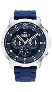 Tommy Hilfiger Uhren Tommy Hilfiger Multi Zifferblatt Quarz Uhr für Herren mit Marinblaues Silikonarmband - 1710489