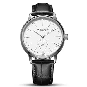 Seagull Uhren SEA-GULL 2022 Möwe Uhr Kleine Sekundenzeiger Herrenuhr Automatische Herren-Armbanduhr Lederband 6075