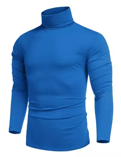 COOFANDY Langarmshirts COOFANDY Herren Longsleeve Rollkragenpullover Regular Fit Langarmshirts Rollkragen Pullover Baumwolle Sweatshirt Unterzieh Elastisch Einfarbig