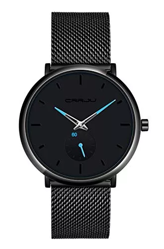 MicLee Uhren MicLee Herren Uhr Analog Chronograph 30 M Wasserdicht Quarz Uhr Armbanduhr Stoppuhr Ultra Dünne Business Uhren mit Edelstahlgewebe Milanaise Mesh Band Einzigartig Verstellbar