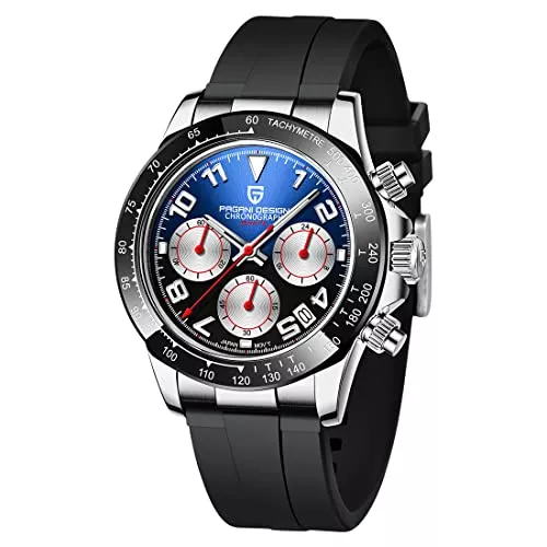 RollsTimi Uhren Pagani Design Saphir-Edelstahl 10Bar wasserdichte Chronographenuhr Herren Quarzuhr Sport Time Code Uhr Reloj Hombre 1687