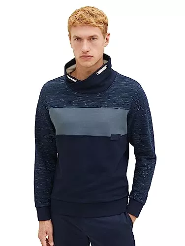 TOM TAILOR Pullover & Strickmode TOM TAILOR Herren Colorblock Sweatshirt in Spacedye-Optik