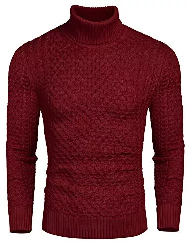 COOFANDY Pullover & Strickmode COOFANDY Pullover für Herren Rollkragenpullover Strickpullover Rollkragen Longsleeve Sweater Freizeit Männer Pullover Winter Warm Oberteile