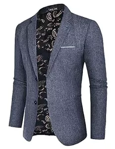 PaulJones Blazer PaulJones Herren Regular Fit Anzug Sakko 2 Knöpfe Freizeit für Männer Klassisch Jacke