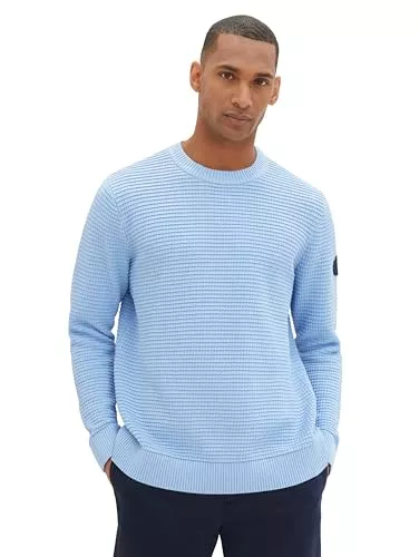 TOM TAILOR Pullover & Strickmode TOM TAILOR Herren Strickpullover mit Struktur aus Baumwolle