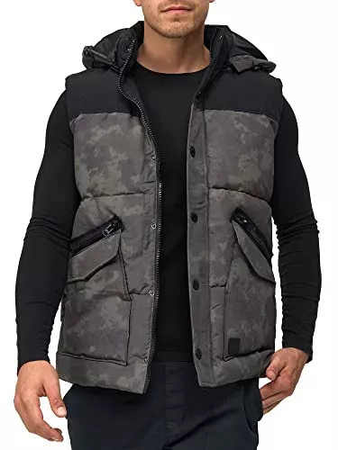 Indicode Westen Indicode Herren Simmons Winterweste mit Kapuze | Weste Outdoorweste Winter für Männer