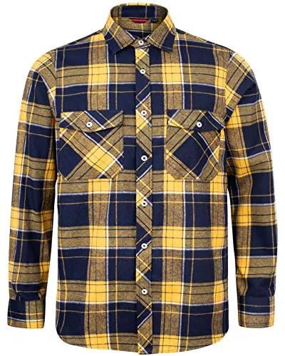 J.VER Hemden J.VER Herren Hemd Kariertes Freizeithemd Normale Passform Lange Ärmel Flanellhemden