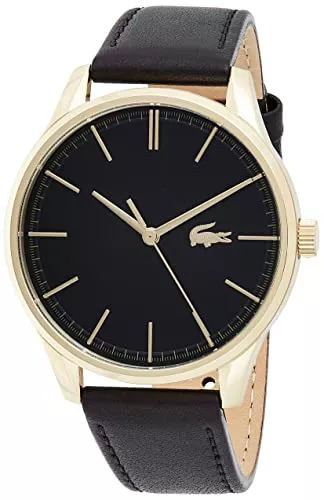 Lacoste Uhren Lacoste Analog Quarzuhr für Herren mit Schwarzes Lederarmband - 2011102