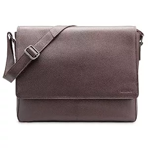 LEABAGS Taschen & Rucksäcke LEABAGS Leder Umhängetasche Herren &amp; Damen I Messenger Bag mit Schultergurt I Echtleder Laptoptasche bis 15 Zoll I Schultertasche I Arbeitstasche I Tragetasche I Handtasche