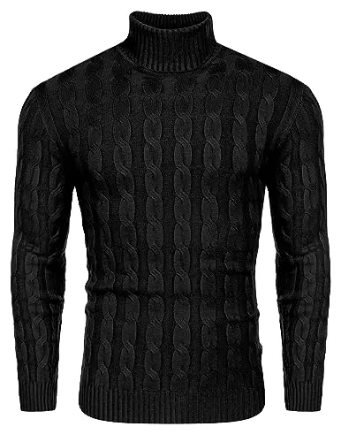 COOFANDY Pullover & Strickmode COOFANDY Herren Pullover mit Rollkragen Strickpullover Winter Rollkragenpullover Slim Fit Basic Turtleneck Pulli Sweater