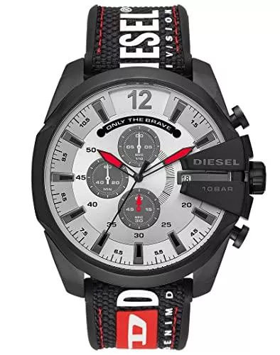 Diesel Uhren Diesel Herren Mega Chief Chronograph, 51 mm Gehäusegröße, Edelstahluhr