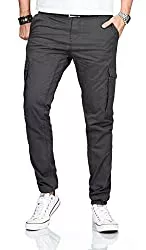 ALESSANDRO SALVARINI Hosen A. Salvarini Herren Designer Cargo Stoff Hose Cargohose Regular Slim