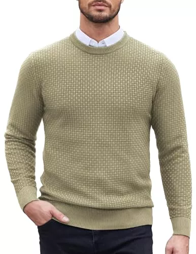 COOFANDY Pullover & Strickmode COOFANDY Herren Kleid Rundhals Pullover Strickpullover Langarm Casual Slim Fit Pullover