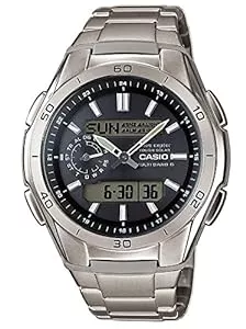 Casio Uhren Casio Herrenarmbanduhr mit Solar und Funk und Titanarmband, Silber