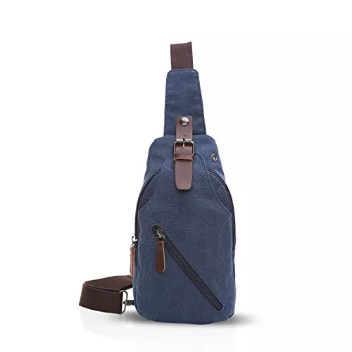 FANDARE Taschen & Rucksäcke FANDARE Sling Bag mit Kopfhöreröffnung Studenten Party Outdoor Multifunktional Umhängetasche Damen/Herren Verschleißfeste Leinwand