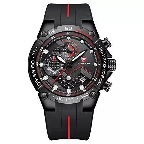 Affute Uhren Affute Herrenuhren wasserdichte Sport Chronographenuhr mit Silikonarmband, Datum, leuchtender Quarzarmbanduhr