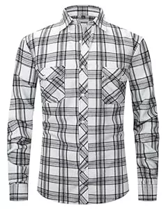 Boyzn Hemden Flanellhemd Herren Kariertes Hemd Langarm Flanell Hemden Casual Button Down Freizeithemd Hemd Herren Langarm mit Zwei Taschen