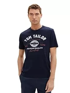 TOM TAILOR T-Shirts TOM TAILOR Herren T-Shirt mit Logo-Print aus Baumwolle