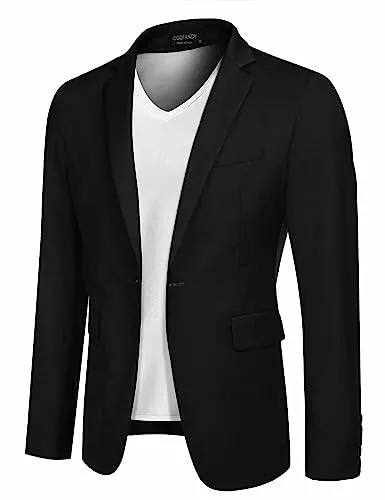 COOFANDY Blazer COOFANDY Herren Sportlich Freizeit Blazer Business Sakko Anzugjacke 1 Knöpfe Einfarbig Regular Fit
