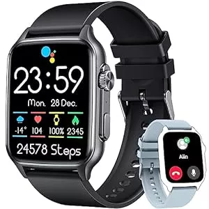 NONGAMX Uhren Smartwatch Herren Uhr Fitnessuhr Armbanduhr: 2,0" Touchscreen Smart Watch Uhren mit Telefonfunktion Blutdruck Schrittzähler Wasserdicht Sportuhr Fitness Tracker Herzfrequenz Kompatibel Android iOS