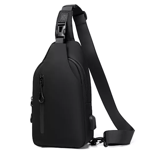 Lidxfeo Taschen & Rucksäcke Lidxfeo Anti-Diebstahl Multipurpose Crossbody Bag, Wasserdichter Brusttasche Chest Bag Herren, Schultertasche mit USB Ladeanschluss, Mehrere Taschen Sling Rucksack, für Wandern, Reisen, Klettern usw