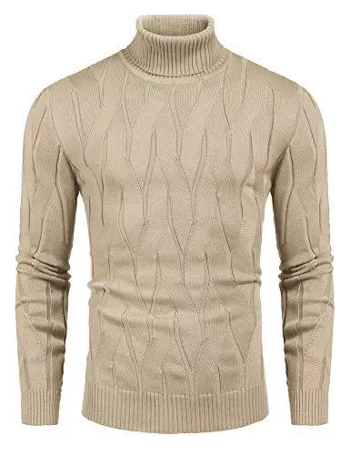 COOFANDY Pullover & Strickmode COOFANDY Pullover Herren Rollkragenpullover Strickpullover Longsleeve mit Rollkragen für Männer Pulli