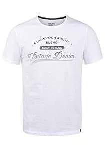 b BLEND T-Shirts Blend BHPillo Herren T-Shirt Kurzarm Shirt mit Print und Rundhalsausschnitt