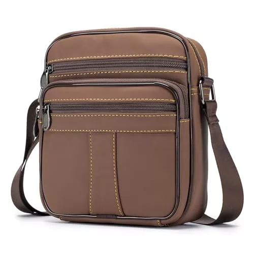 SPAHER Taschen & Rucksäcke SPAHER Herren Tasche Leder Umhängetaschen Herren Handtaschen Ledertasche Herren Klein Leder Handgelenktasche Messenger Tasche Herren schultertasche Geschenk für Männer