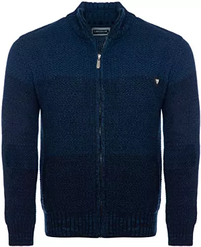 Carisma Strickjacken Carisma Herren Strickjacke für Winter und Übergang ? Angenehme Männer Freizeit-Jacke mit Farbverlauf ? Herren Zipper mit Seitentasche 7778