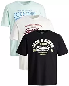 JACK & JONES T-Shirts JACK & JONES Herren T-Shirts im 3er-Set Multipack S-7XL