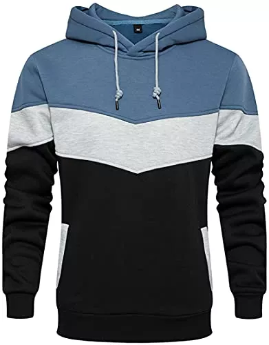 PADOLA Kapuzenpullover PADOLA Unisex Hoodie Patchwork Pullover Herren Farbblock Langarm Sport Sweatshirt Kapuzenpullover mit Tasche