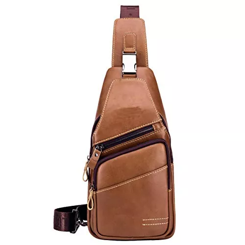 MANNUOSI Taschen & Rucksäcke MANNUOSI Herren Schultertaschen Freizeit Fashion Echtleder Crossbody Tasche