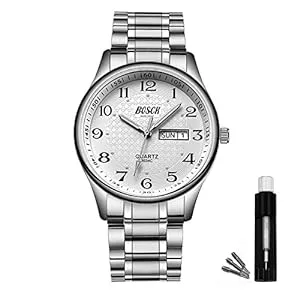 BOSCK Uhren BOSCK Herren Analoguhr, wasserdichte Mode Armbanduhr aus Edelstahl für Herren, Auto Date und Day Watch
