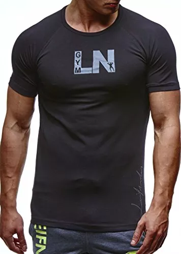 Leif Nelson T-Shirts Leif Nelson Gym Herren Fitness T-Shirt Slim Fit Moderner Männer Bodybuilder Trainingsshirt Kurzarm Top Herren Sport T-Shirt - Bekleidung für Bodybuilding Training 6282