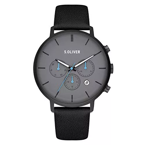 s.Oliver Uhren s.Oliver Time Herren Analog Quarz Uhr mit Kunstleder Armband