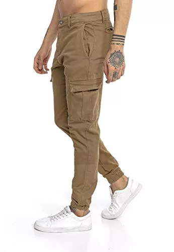 Redbridge Hosen Redbridge Herren Jogger Denim Cargo Hose Colored Jeans Jeanshose schmales Bein