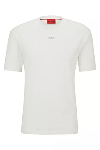HUGO T-Shirts HUGO Herren Dapolino Relaxed-Fit T-Shirt aus Baumwoll-Jersey mit Logo-Print