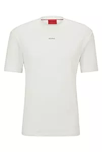 HUGO T-Shirts HUGO Herren Dapolino Relaxed-Fit T-Shirt aus Baumwoll-Jersey mit Logo-Print