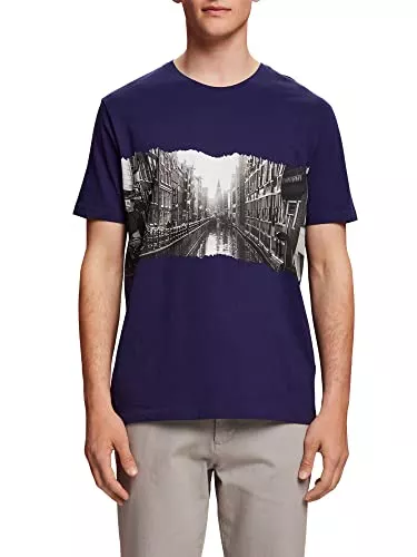 ESPRIT T-Shirts edc by Esprit Rundhals-T-Shirt mit Print, 100% Baumwolle