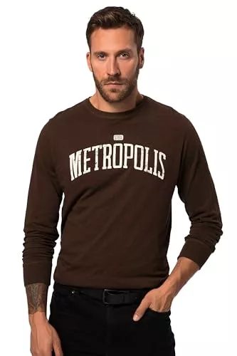 JP 1880 Langarmshirts JP 1880 Herren große Größen Übergrößen Menswear L-8XL Langarmshirt, Rundhals, Metropolis Print, Tall 823560