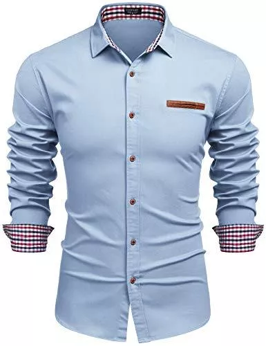 COOFANDY Hemden COOFANDY Jeanshemd Herren Denim Shirt Langarmhemd Cowboy-Style Freizeit Hemd männer Kent-Kragen Business Casual