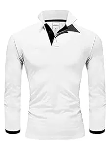 Amaci&Sons Poloshirts Amaci&Sons Herren Poloshirt Basic Kontrast Langarm Polohemd Shirt 5201