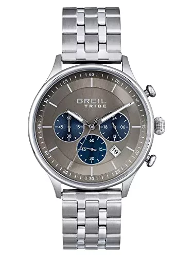 Breil Uhren Breil Beil Männer Klassische Uhr Mono-Colorous Blue Movement Chrono Quarz und Silberstahlarmband EW0642
